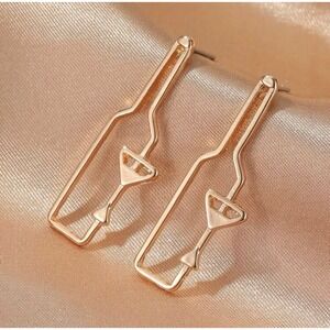 Wine Bottle and Glass Cutout Earrings